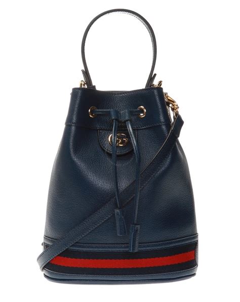 gucci ladies ophidia leather bucket bag in blue|gucci ophidia large shoulder bag.